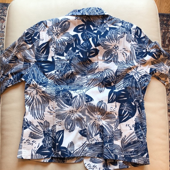 Coldwater Creek teal/white blazer - Picture 10 of 11